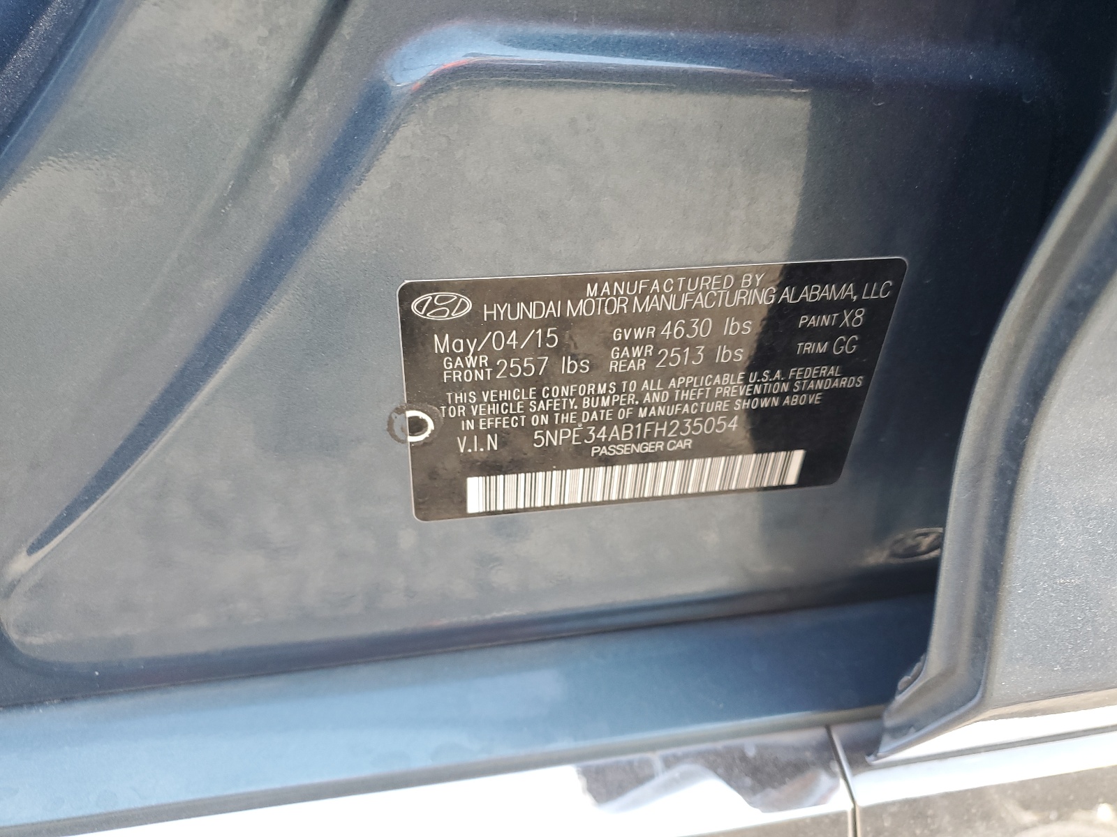 5NPE34AB1FH235054 2015 Hyundai Sonata Sport