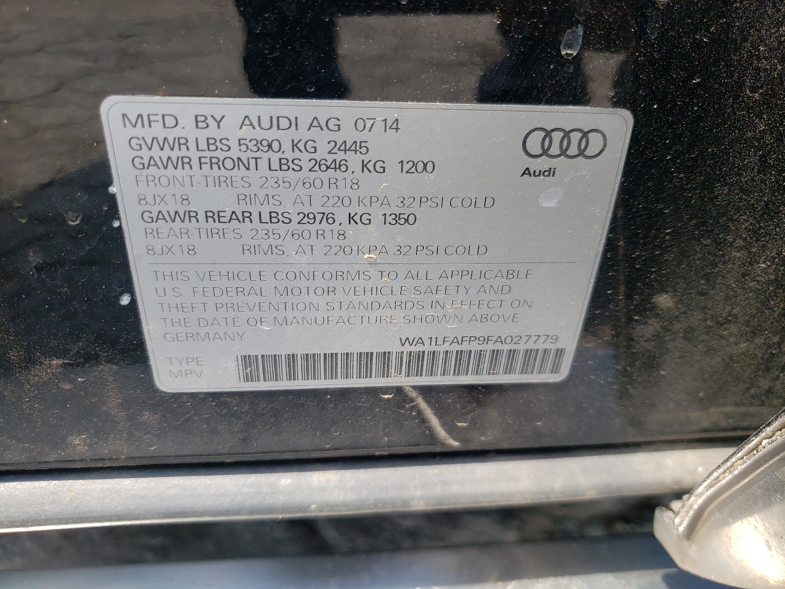 WA1LFAFP9FA027779 2015 Audi Q5 Premium Plus