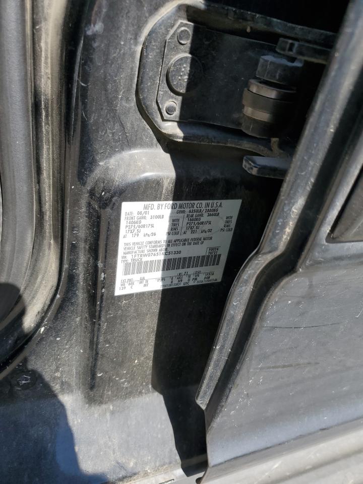 2001 Ford F150 Supercrew VIN: 1FTRW07651KC51330 Lot: 61810894