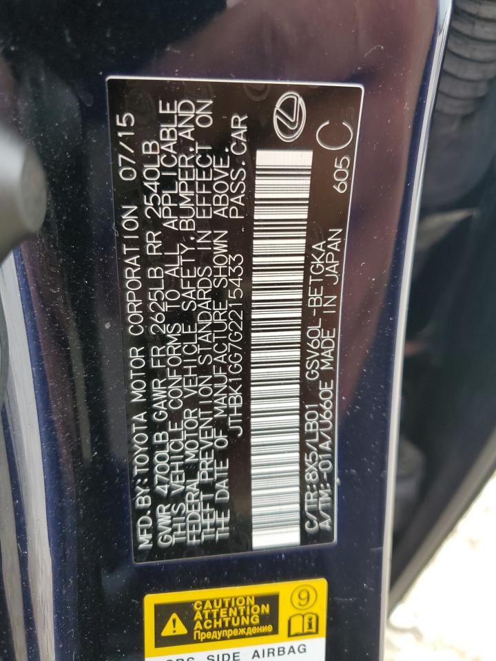 2016 Lexus Es 350 VIN: JTHBK1GG7G2215433 Lot: 64267334