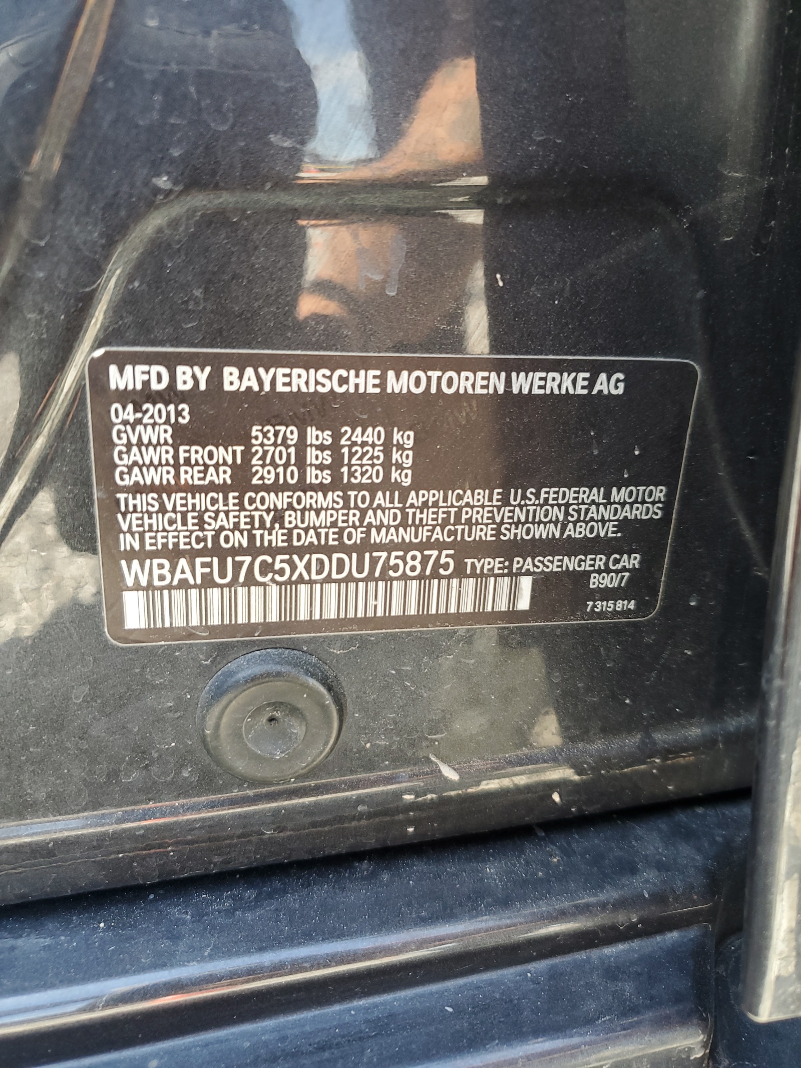 WBAFU7C5XDDU75875 2013 BMW 535 Xi