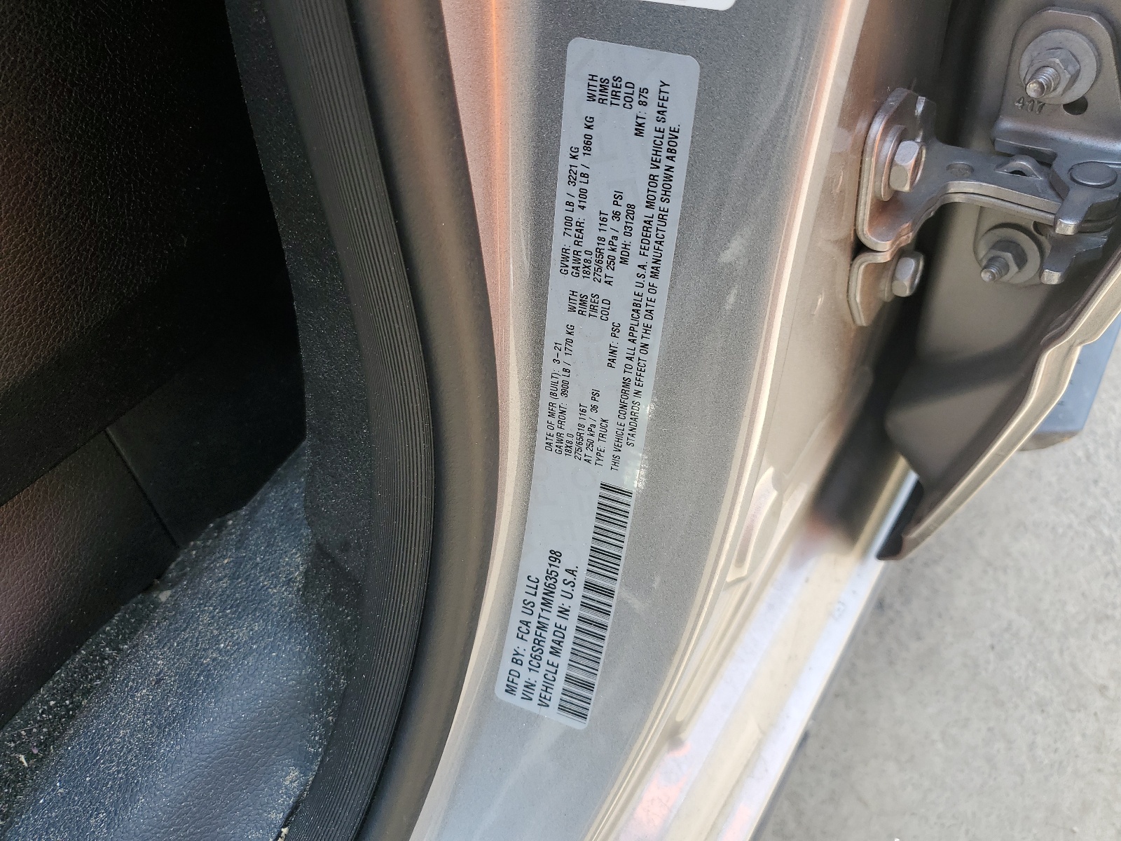 1C6SRFMT1MN635198 2021 Ram 1500 Big Horn/Lone Star