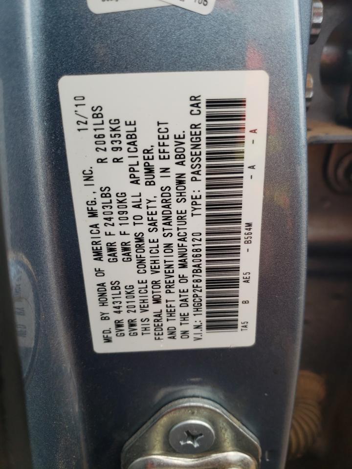 1HGCP2F87BA068120 2011 Honda Accord Exl