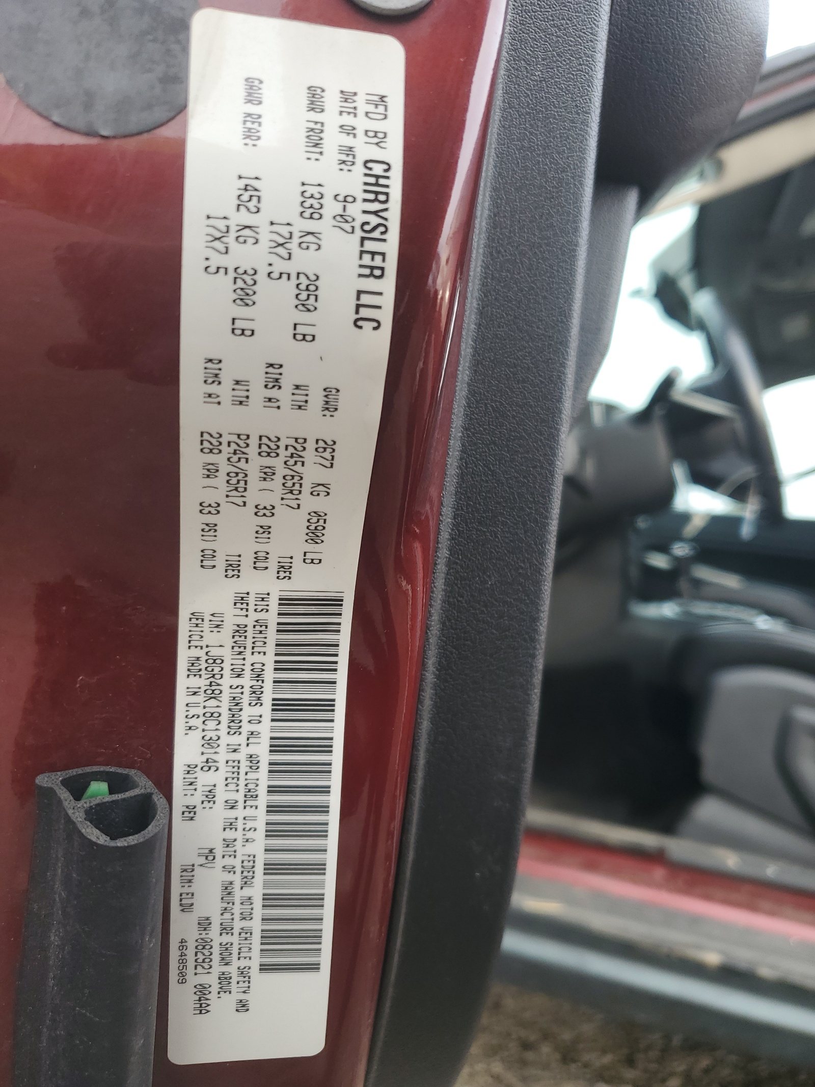 1J8GR48K18C130146 2008 Jeep Grand Cherokee Laredo