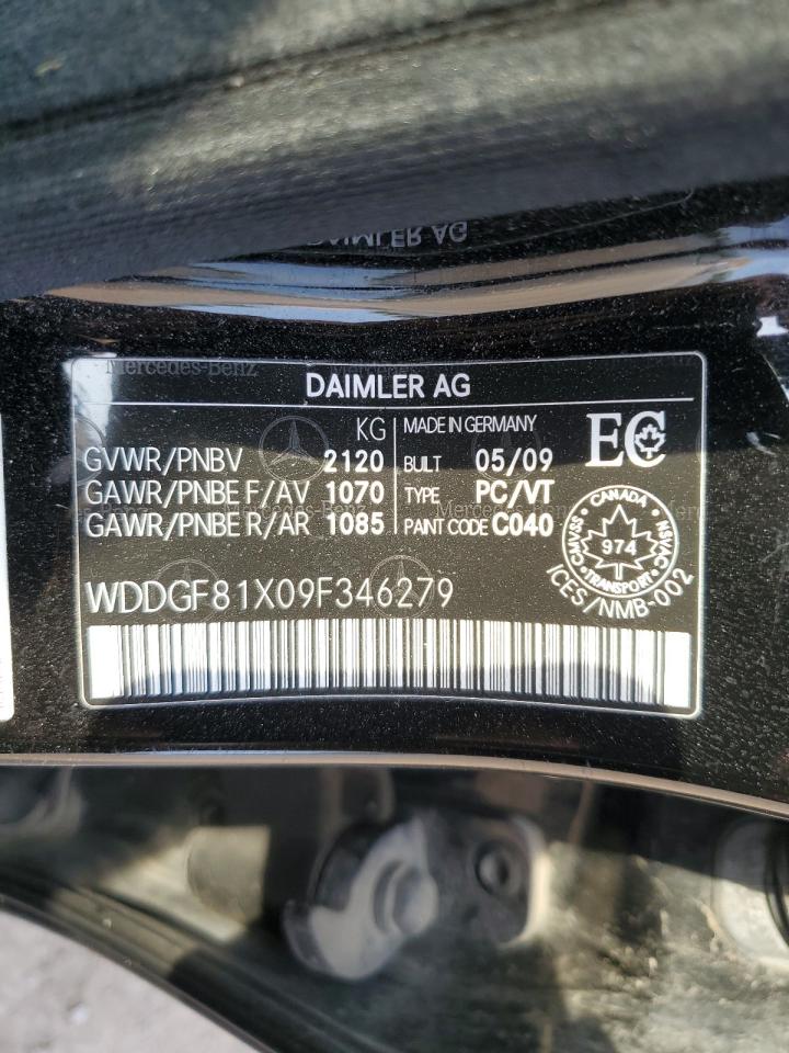 2009 Mercedes-Benz C 300 4Matic VIN: WDDGF81X09F346279 Lot: 64059284