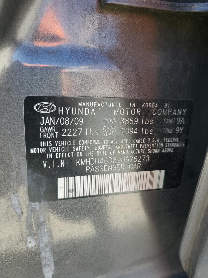 2009 Hyundai Elantra Gls VIN: KMHDU46D39U676273 Lot: 62120034