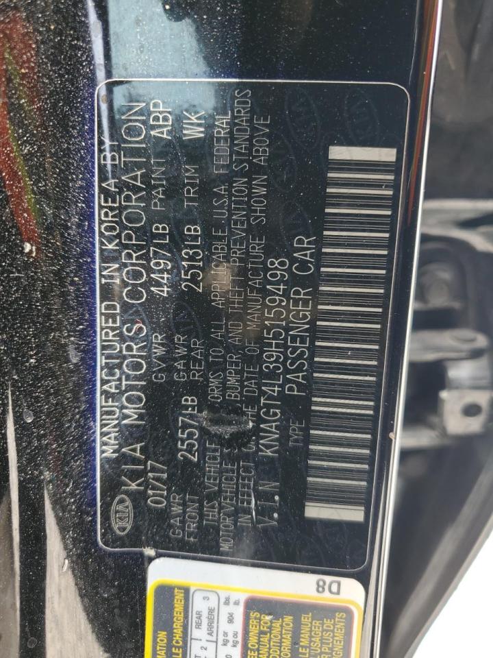 2017 Kia Optima Lx VIN: KNAGT4L39H5159498 Lot: 61815954