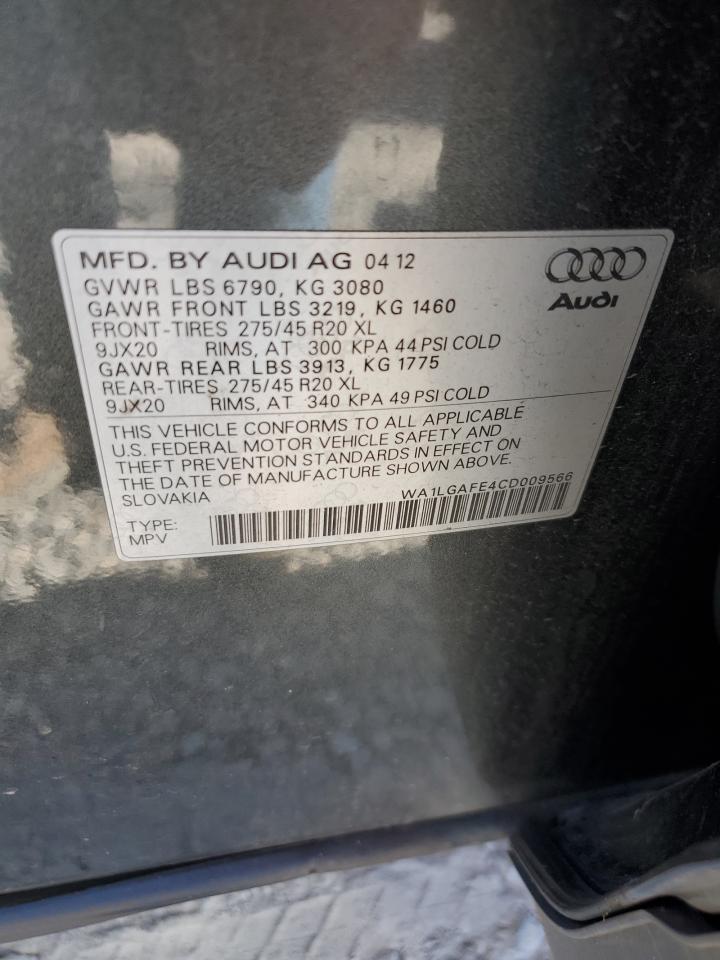 WA1LGAFE4CD009566 2012 Audi Q7 Premium Plus