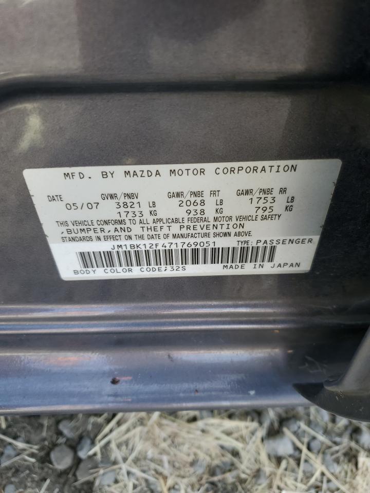 2007 Mazda 3 I VIN: JM1BK12F471769051 Lot: 60667534