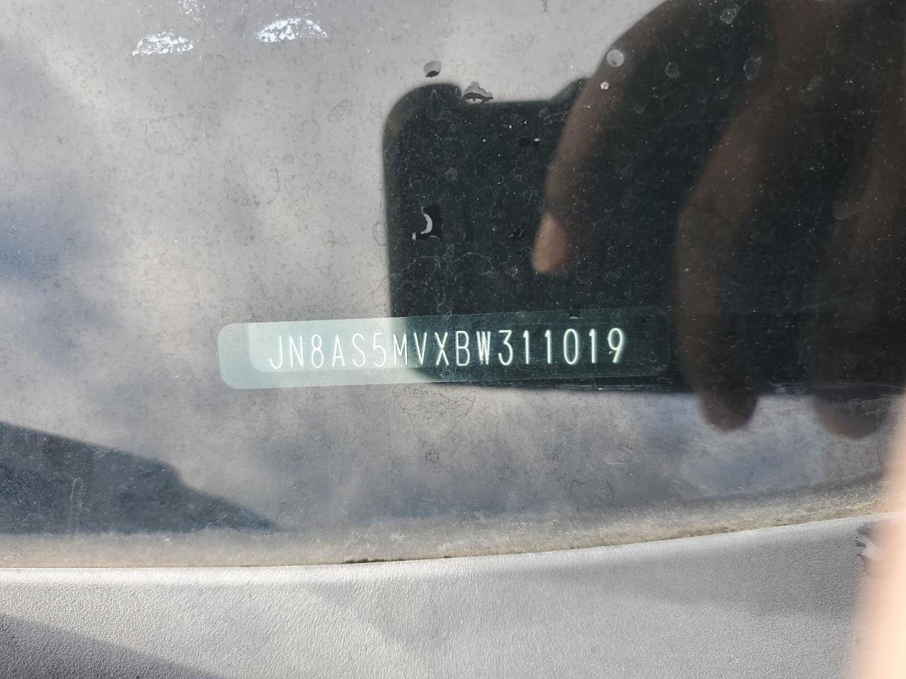 2011 Nissan Rogue S VIN: JN8AS5MVXBW311019 Lot: 63516354