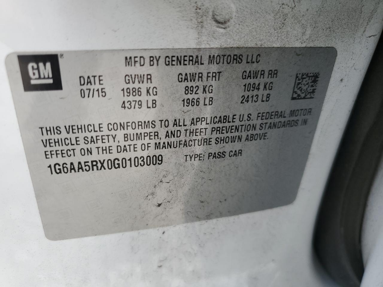 2016 Cadillac Ats VIN: 1G6AA5RX0G0103009 Lot: 63822824