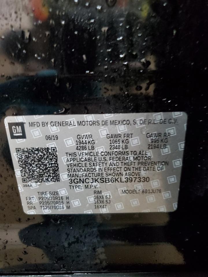 2019 Chevrolet Trax Ls VIN: 3GNCJKSB6KL397330 Lot: 62611474