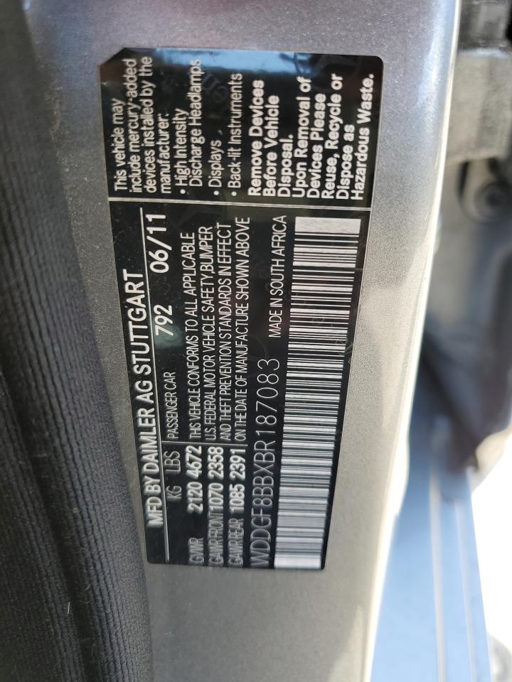 2011 Mercedes-Benz C 300 4Matic VIN: WDDGF8BBXBR187083 Lot: 63247024