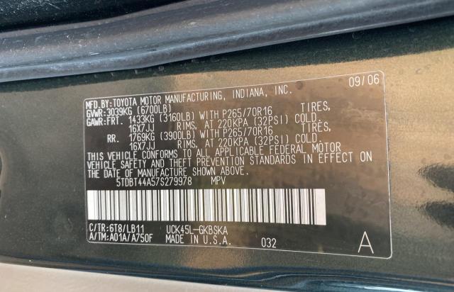 5TDBT44A57S279978 2007 Toyota Sequoia Sr5