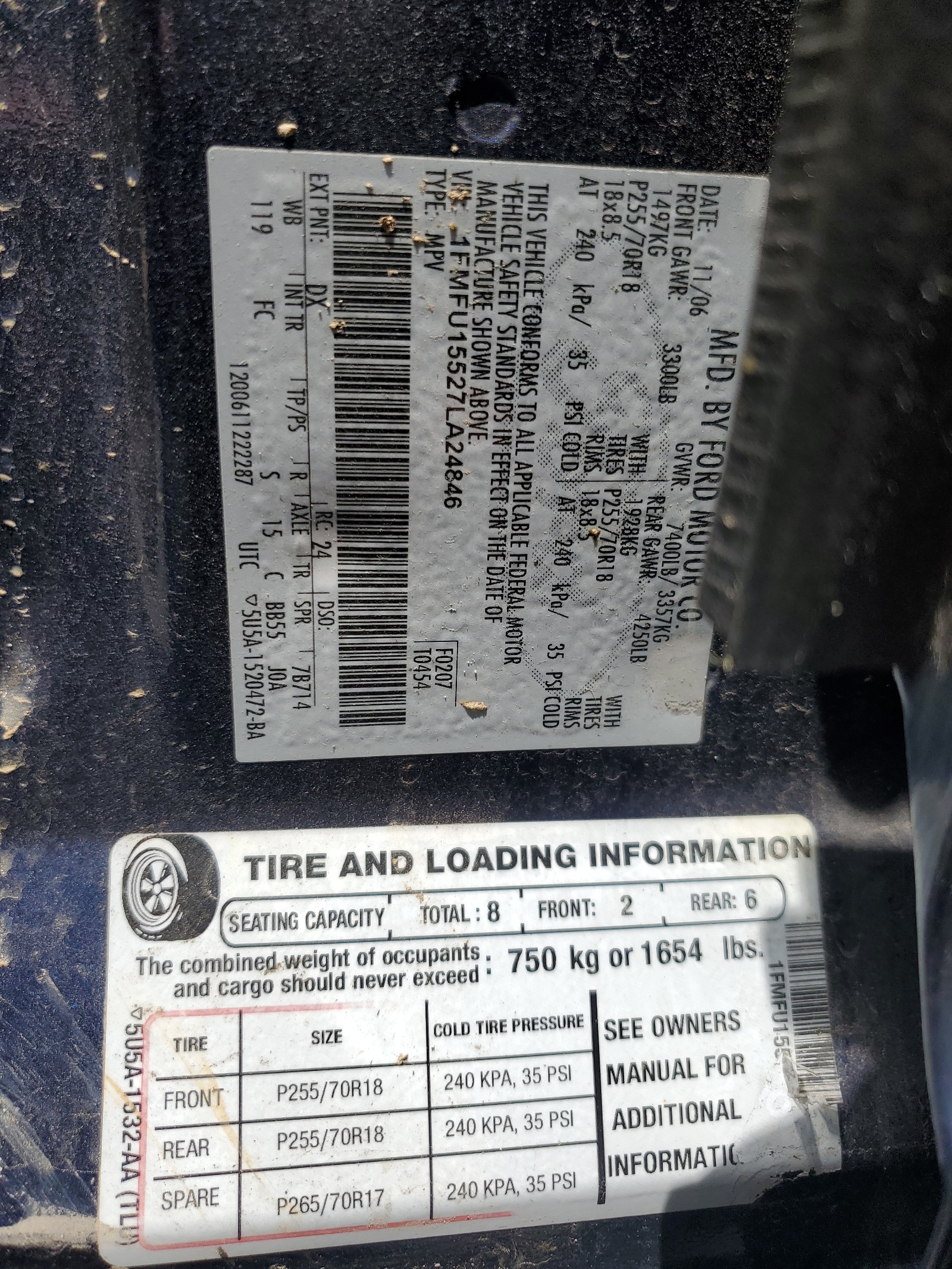 1FMFU15527LA24846 2007 Ford Expedition Xlt