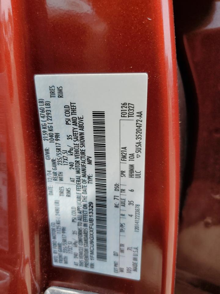 2015 Ford Escape Se VIN: 1FMCU9GXXFUB13329 Lot: 64842064