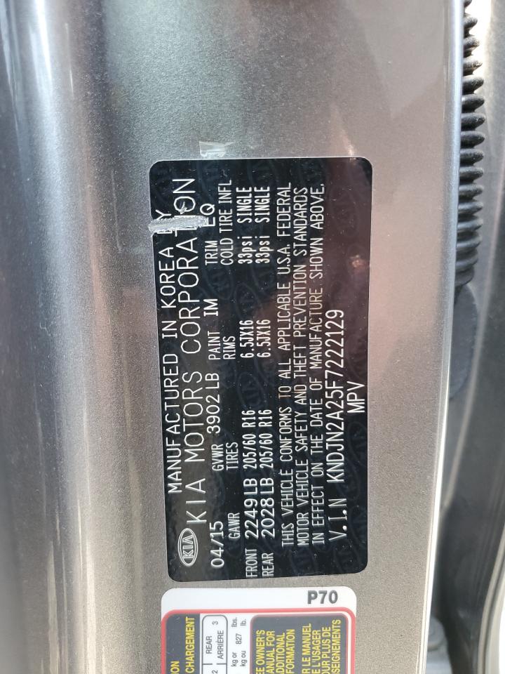 2015 Kia Soul VIN: KNDJN2A25F7222129 Lot: 65528554