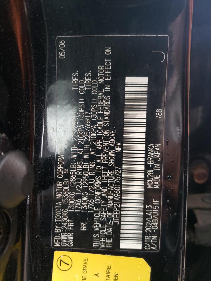 2006 Toyota Highlander Limited VIN: JTEEP21A960175727 Lot: 64170914