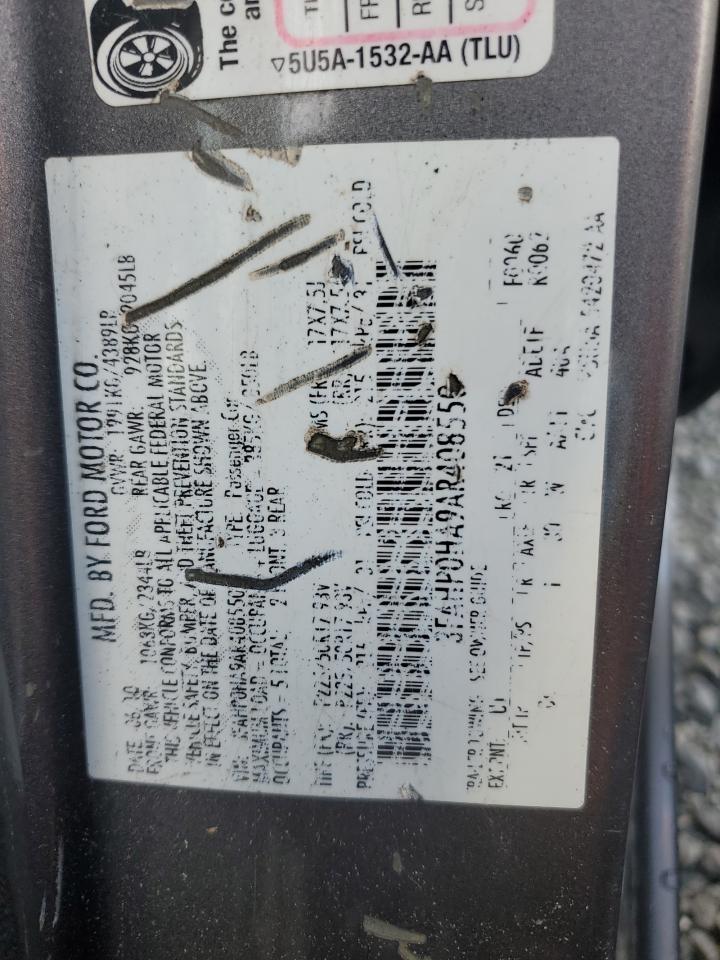 2010 Ford Fusion Se VIN: 3FAHP0HA9AR408550 Lot: 63479164