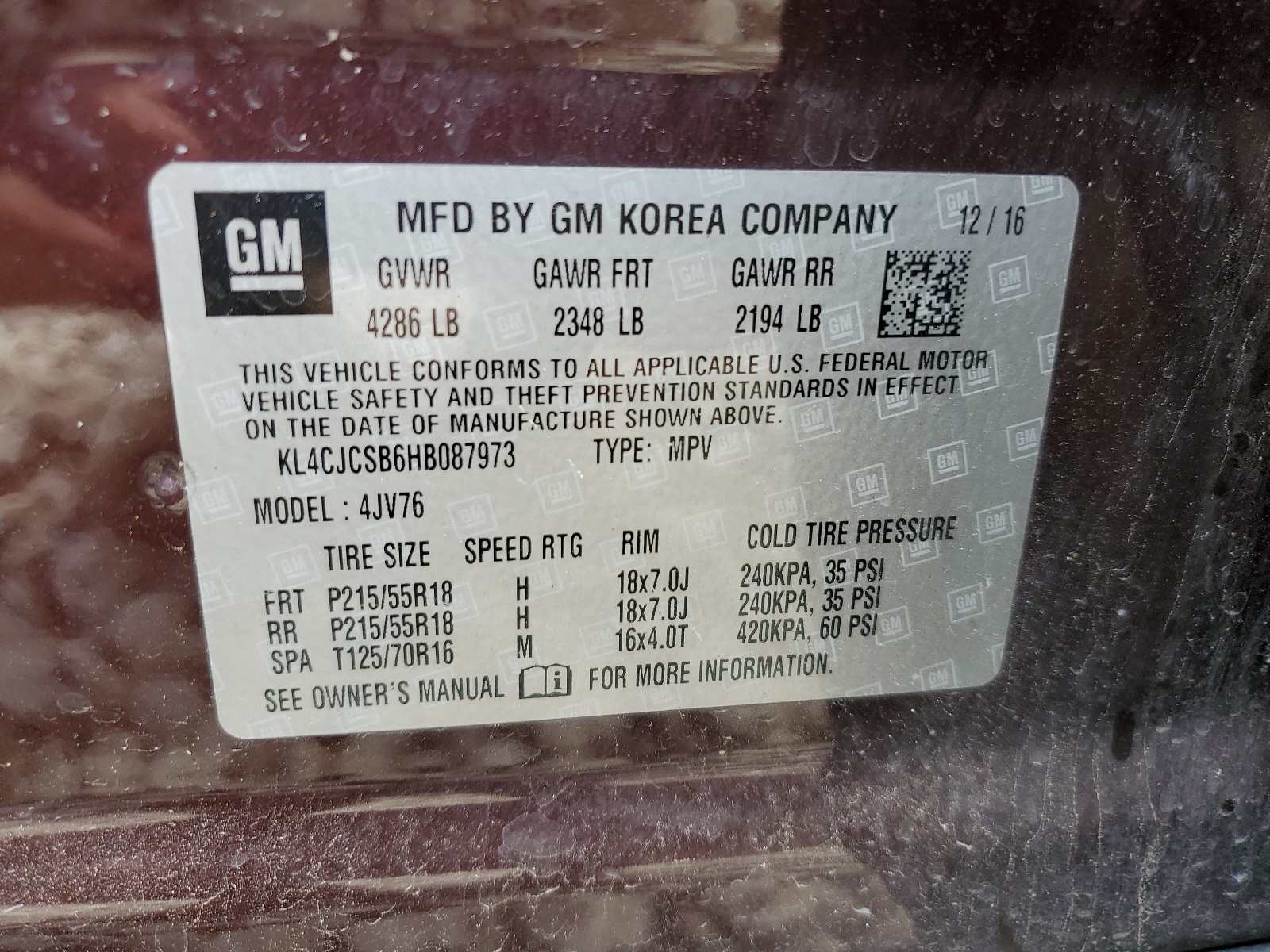 KL4CJCSB6HB087973 2017 Buick Encore Essence