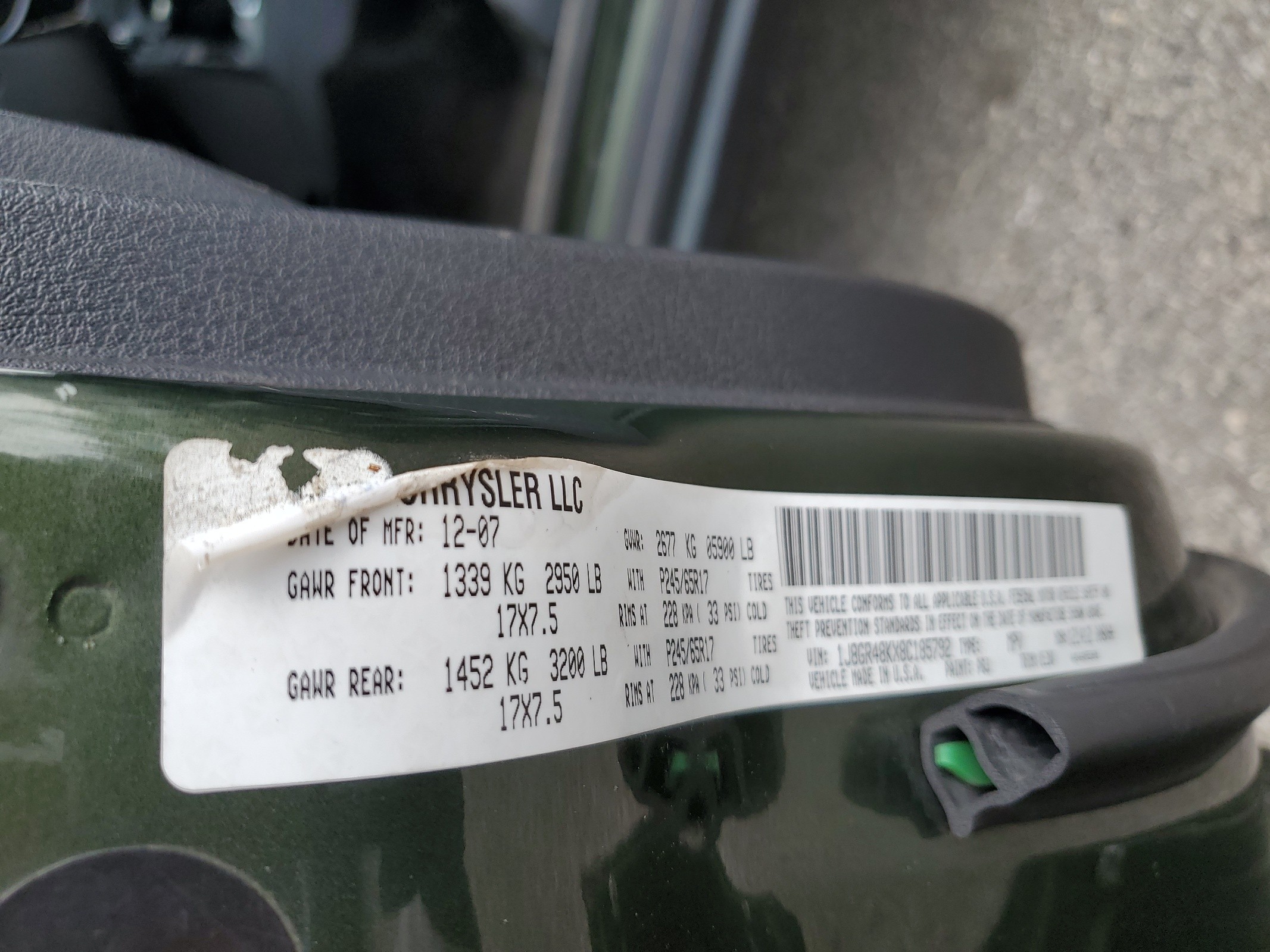 1J8GR48KX8C185792 2008 Jeep Grand Cherokee Laredo