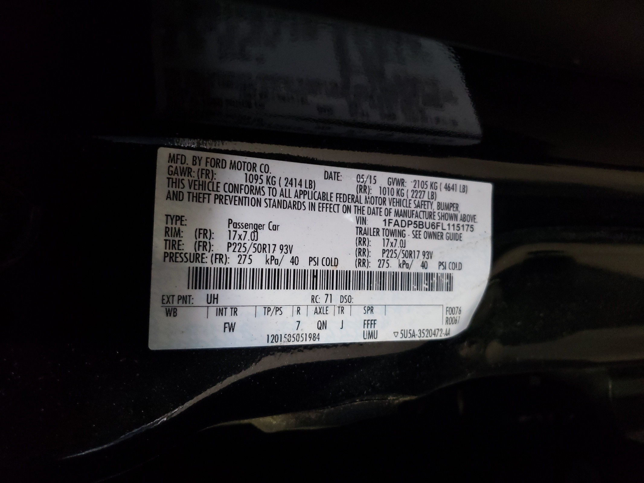 1FADP5BU6FL115175 2015 Ford C-Max Sel