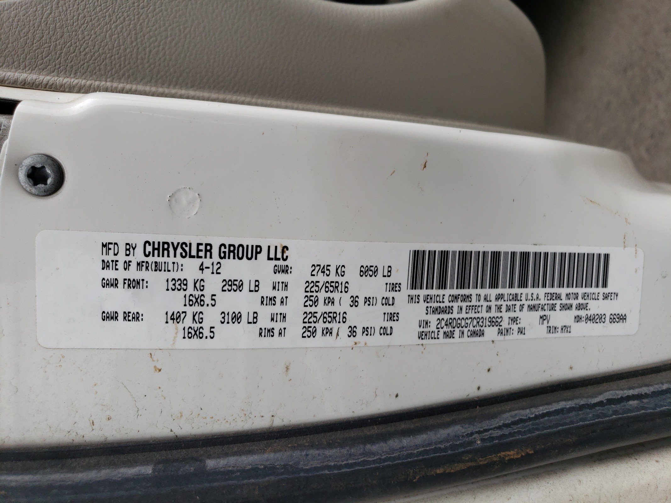 2C4RDGCG7CR319662 2012 Dodge Grand Caravan Sxt