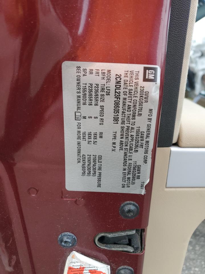 2CNDL23F086051081 2008 Chevrolet Equinox Ls