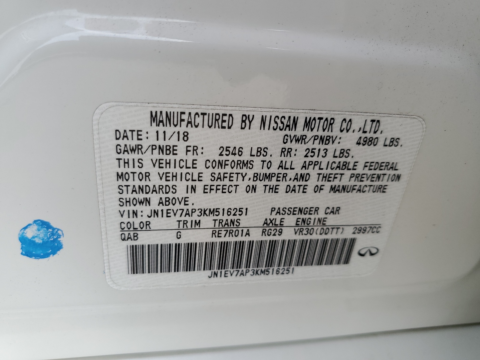 JN1EV7AP3KM516251 2019 Infiniti Q50 Luxe