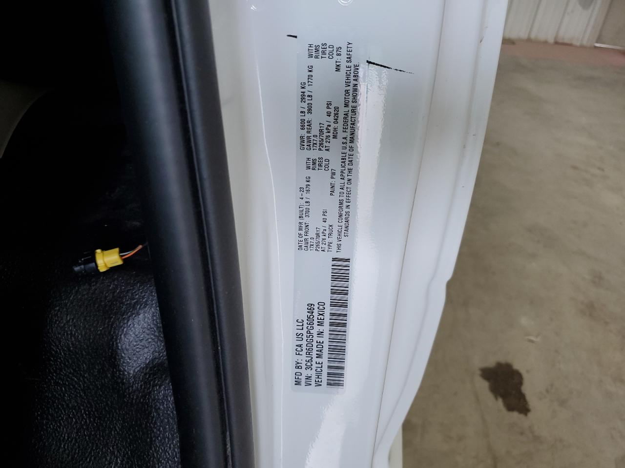 2023 Ram 1500 Classic Tradesman VIN: 3C6JR6DG5PG605469 Lot: 64048744