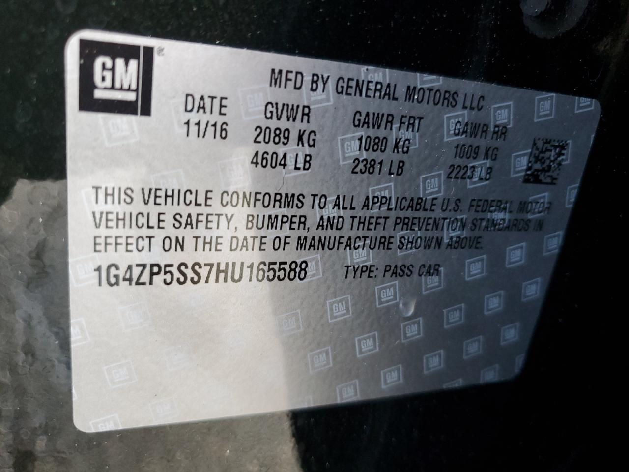 2017 Buick Lacrosse Essence VIN: 1G4ZP5SS7HU165588 Lot: 62637584