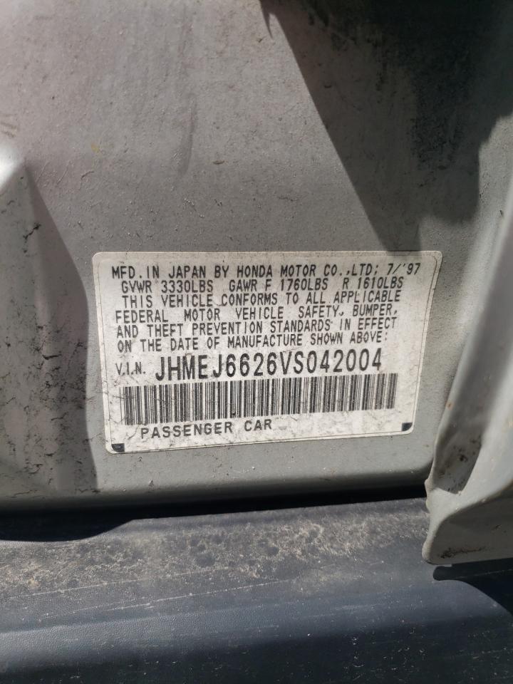 1998 Honda Civic Dx VIN: JHMEJ6626VS042004 Lot: 61021414