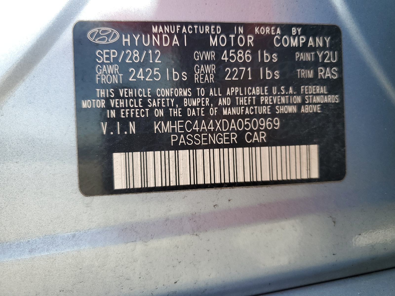 2013 Hyundai Sonata Hybrid vin: KMHEC4A4XDA050969