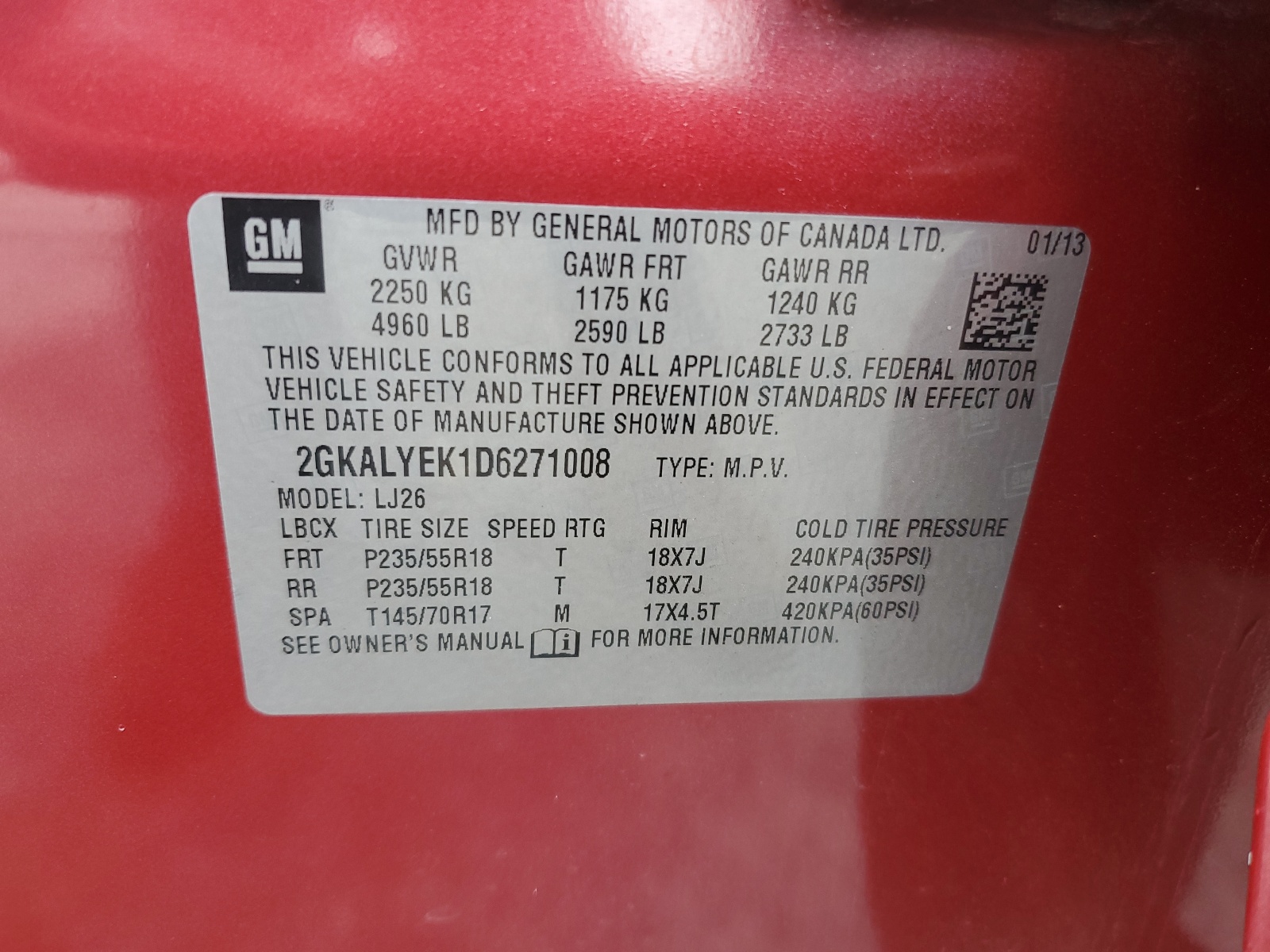 2GKALYEK1D6271008 2013 GMC Terrain Denali