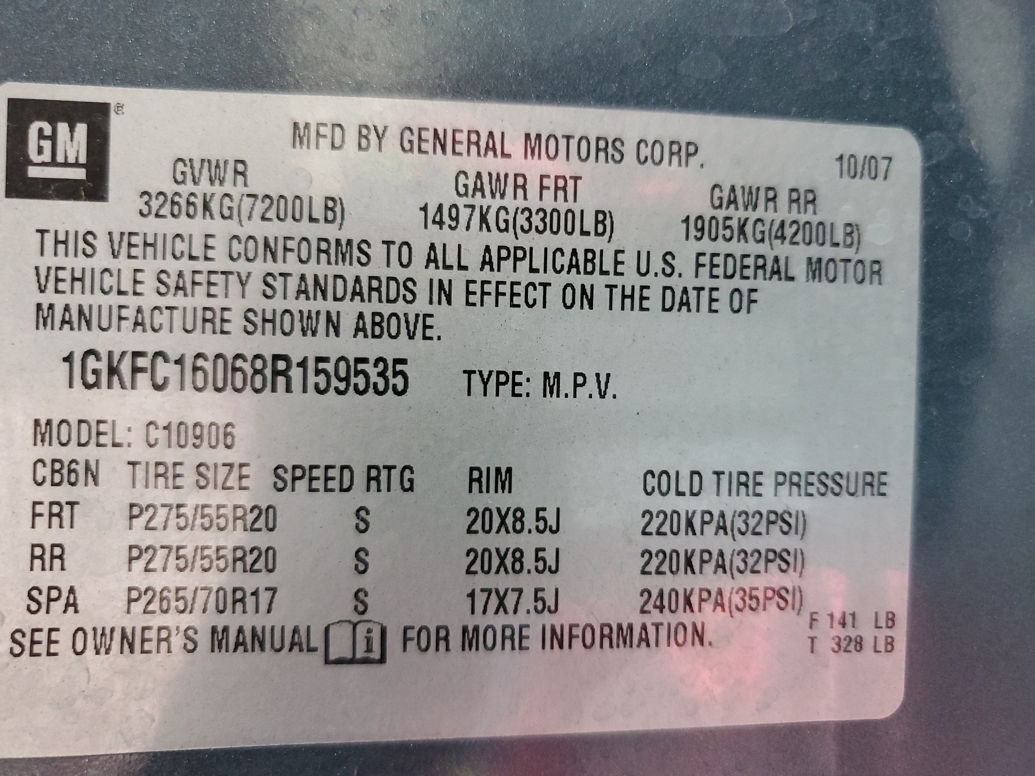 1GKFC16068R159535 2008 GMC Yukon Xl C1500