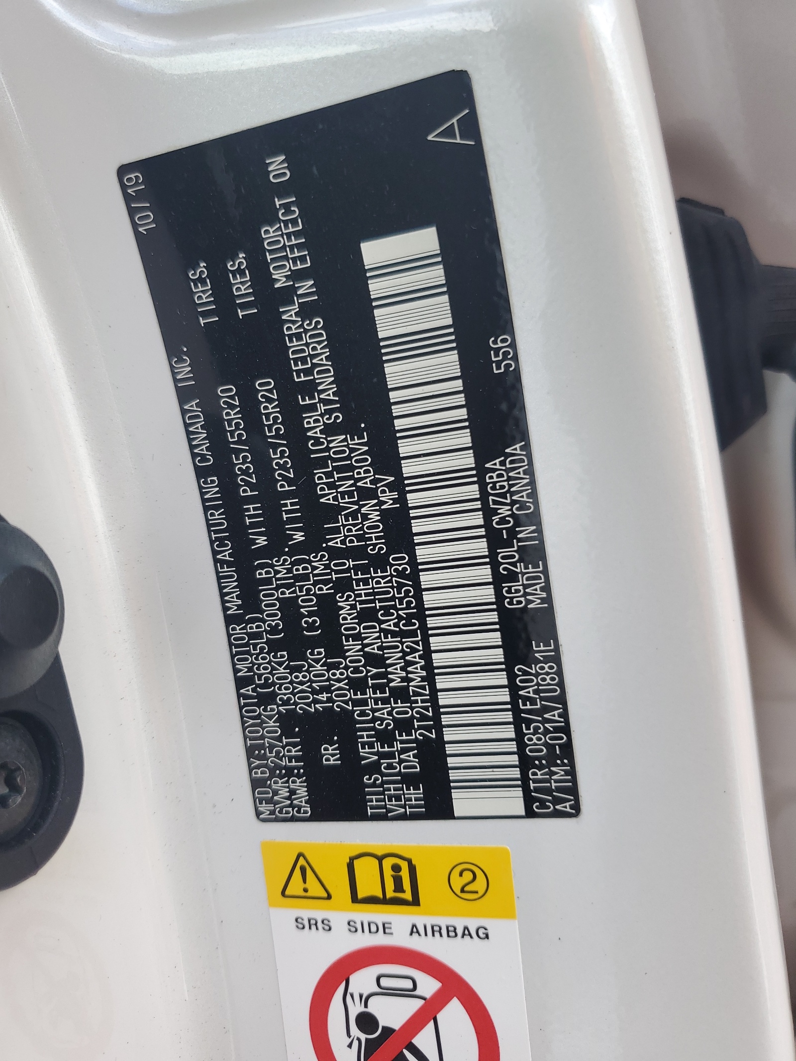 2T2HZMAA2LC155730 2020 Lexus Rx 350