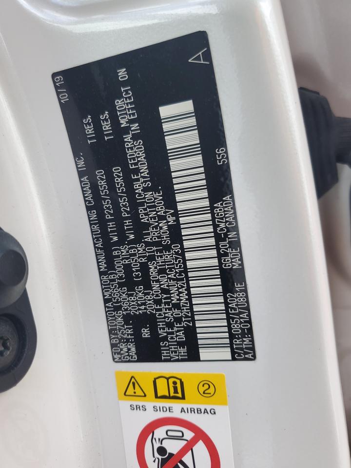 2020 Lexus Rx 350 VIN: 2T2HZMAA2LC155730 Lot: 65030174