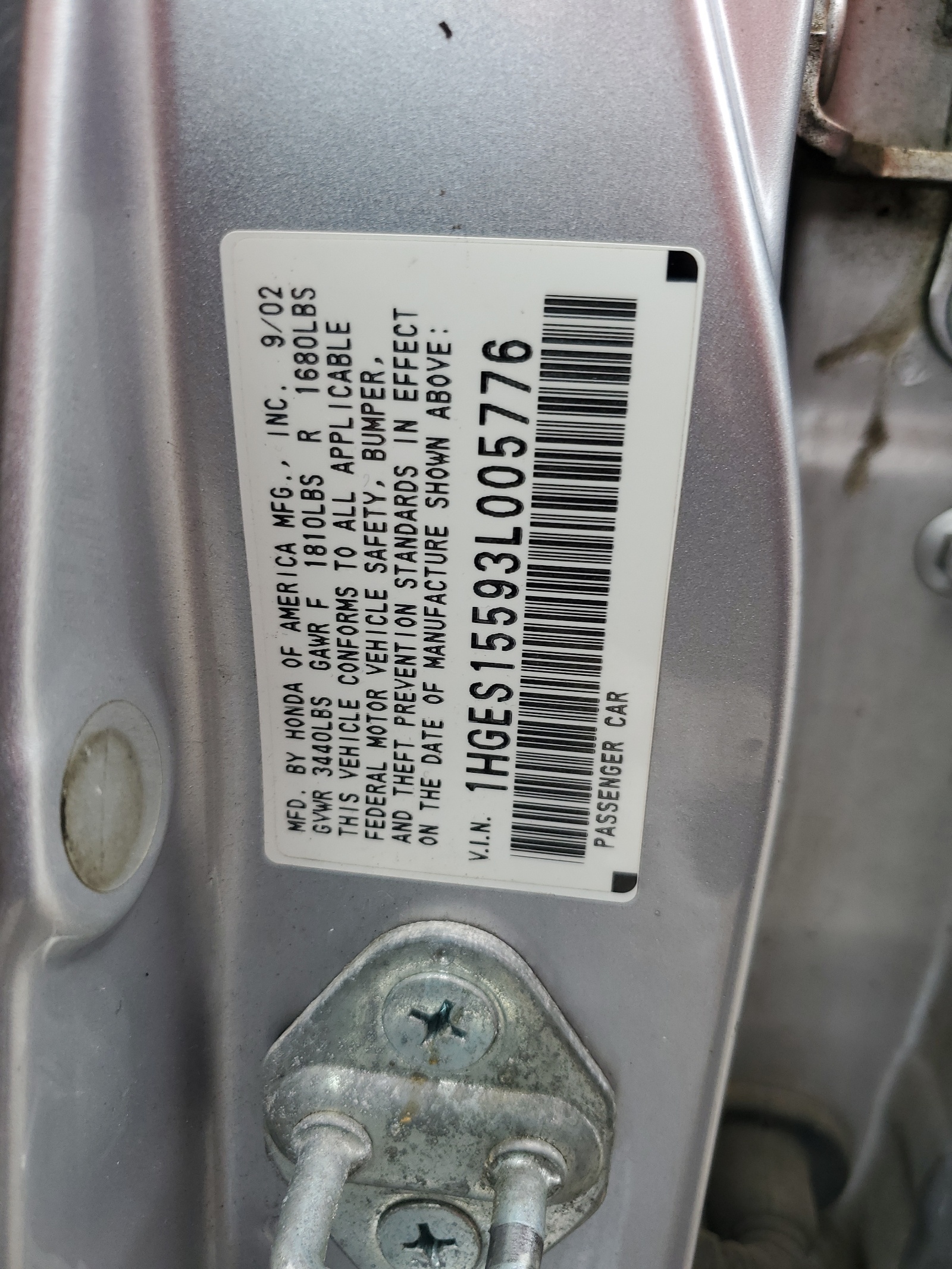 1HGES15593L005776 2003 Honda Civic Lx