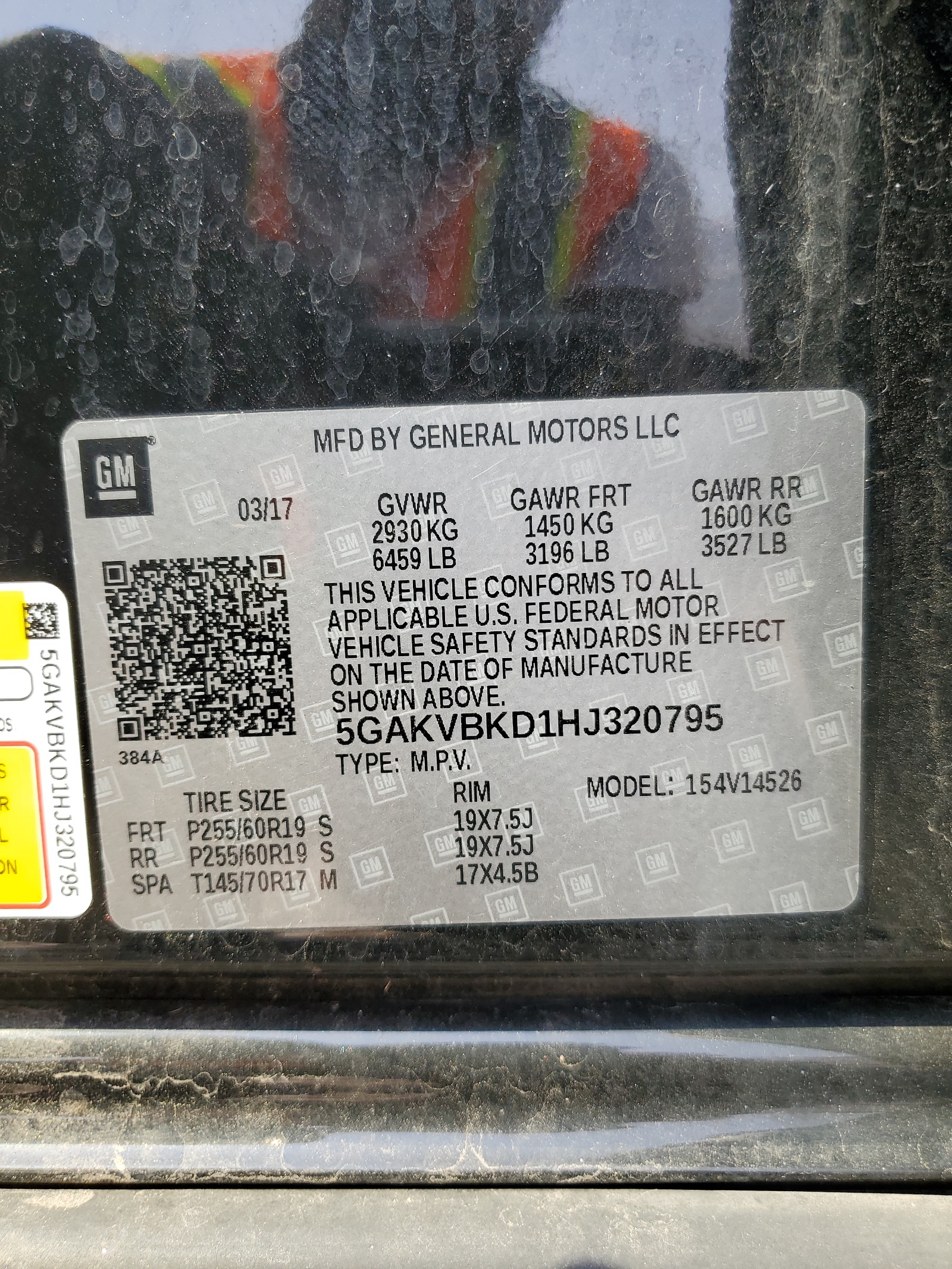 5GAKVBKD1HJ320795 2017 Buick Enclave