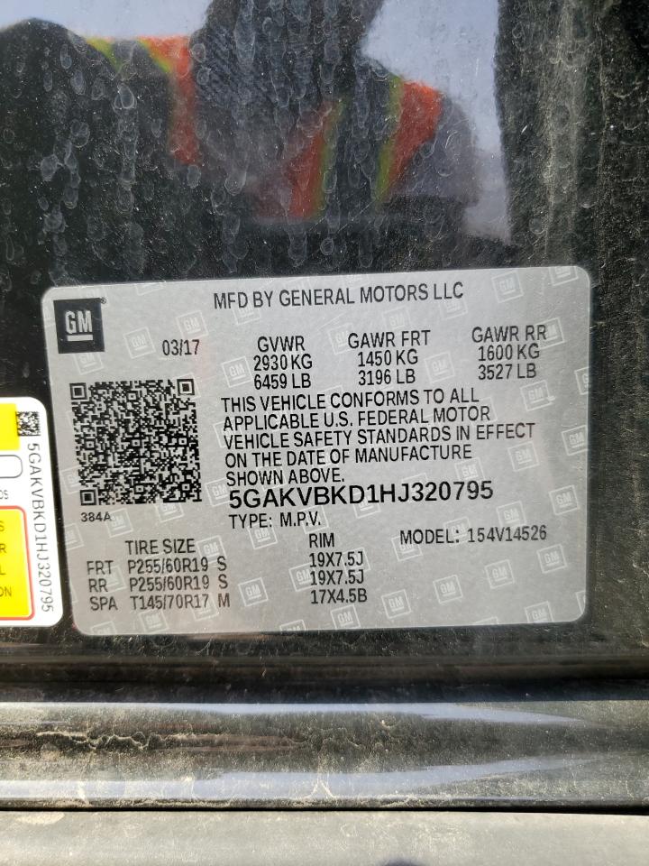 2017 Buick Enclave VIN: 5GAKVBKD1HJ320795 Lot: 65413074