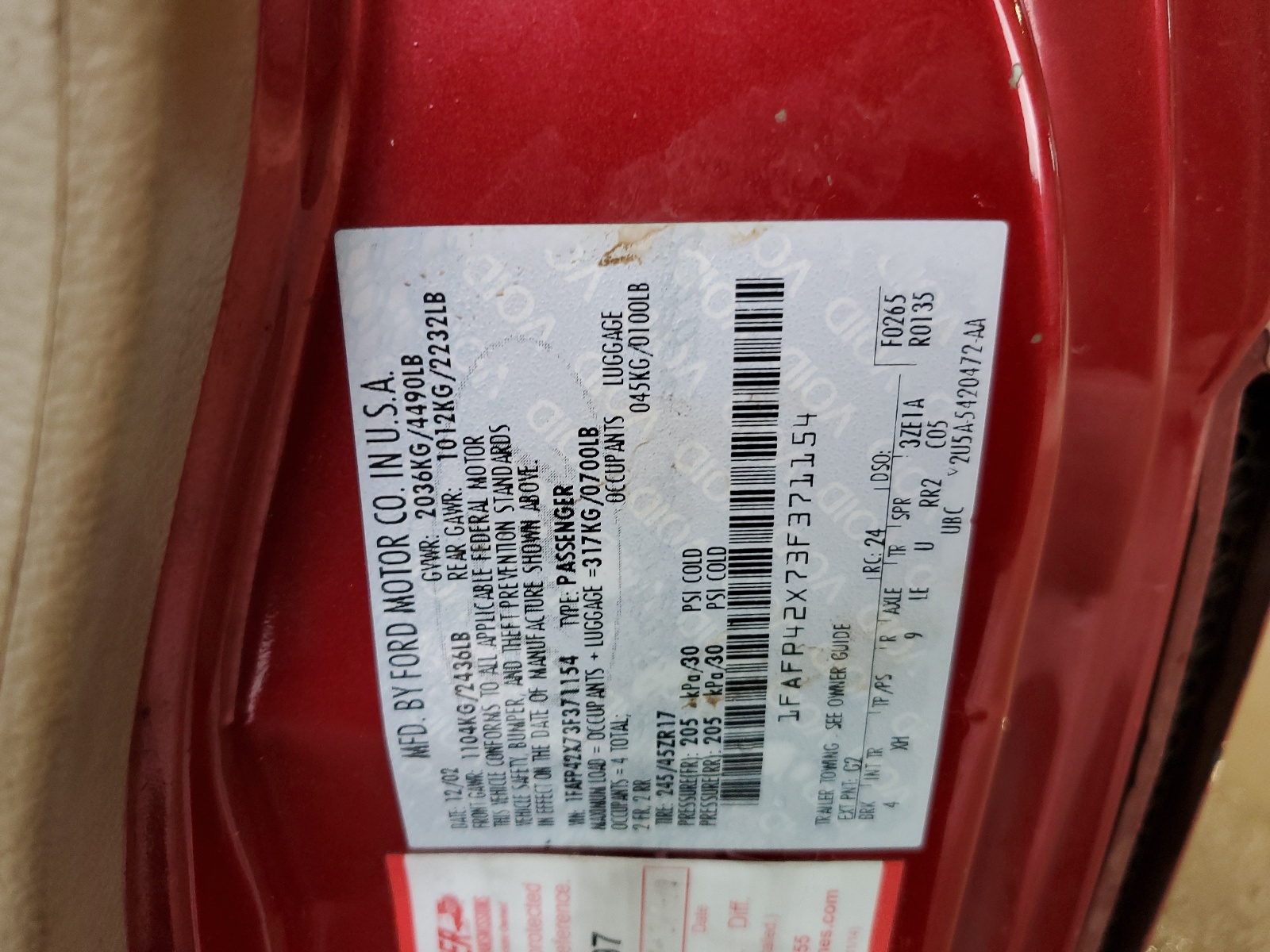 1FAFP42X73F371154 2003 Ford Mustang Gt