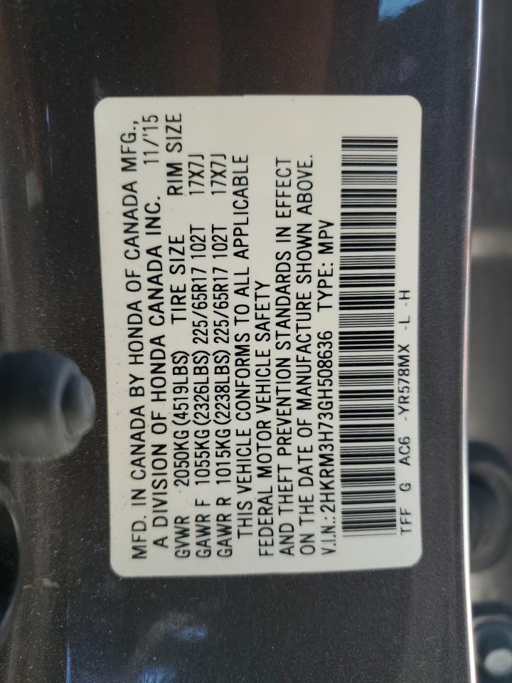 2016 Honda Cr-V Exl VIN: 2HKRM3H73GH508636 Lot: 65251644