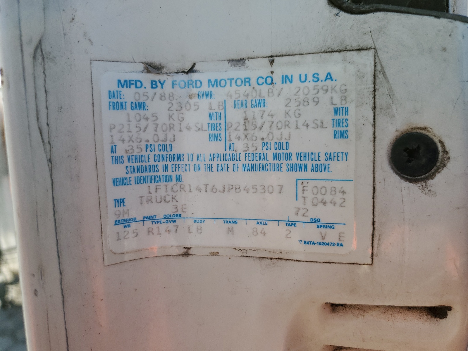 1FTCR14T6JPB45307 1988 Ford Ranger Super Cab