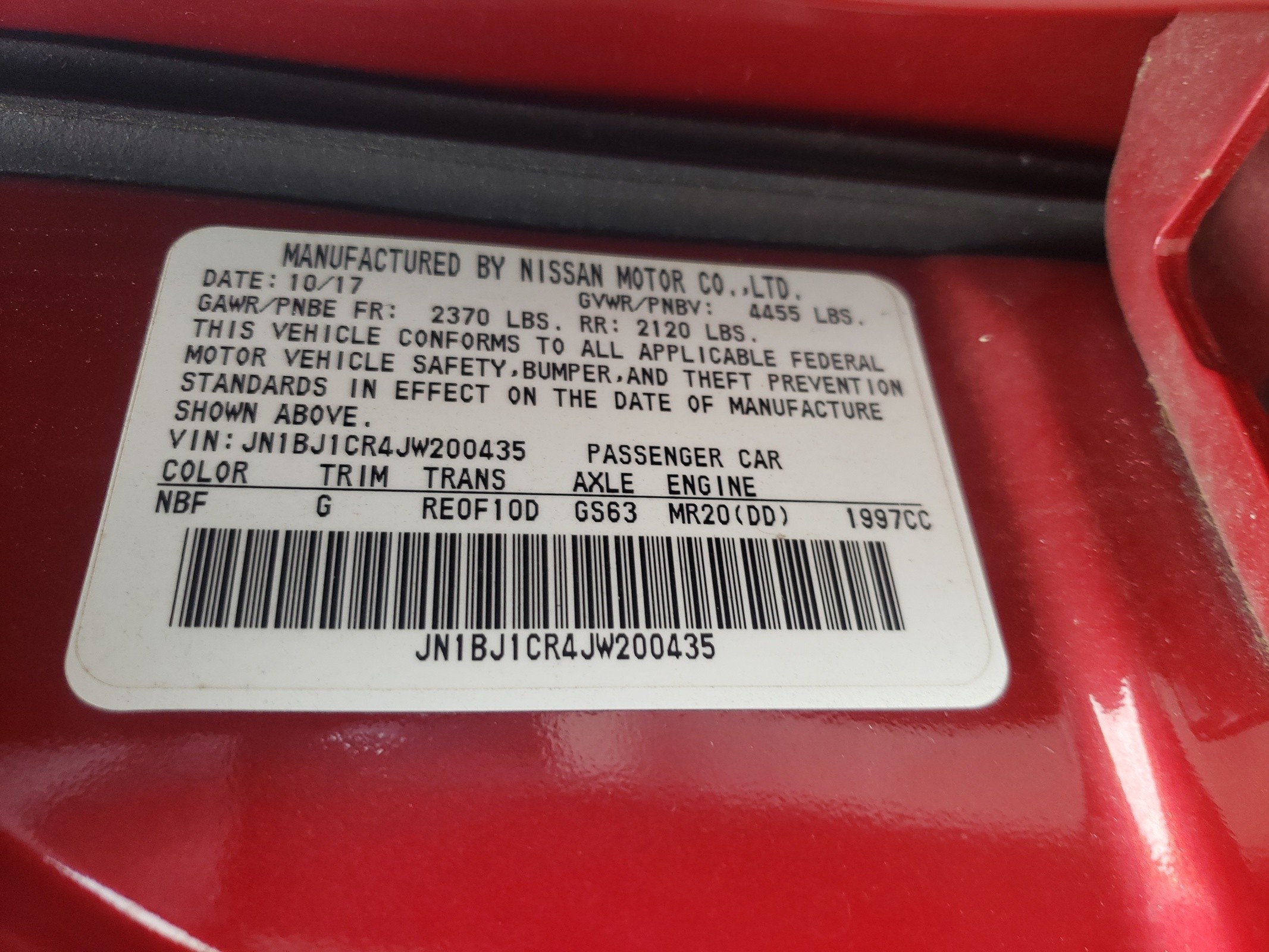 JN1BJ1CR4JW200435 2018 Nissan Rogue Sport S