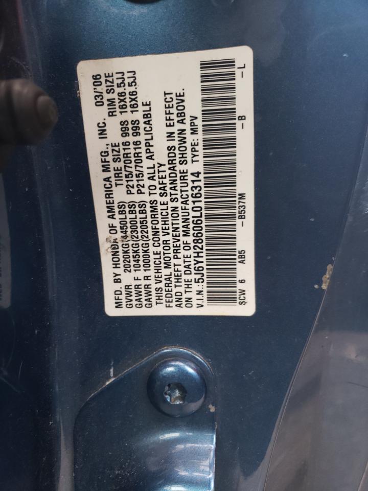 2006 Honda Element Ex VIN: 5J6YH28606L016314 Lot: 63478074