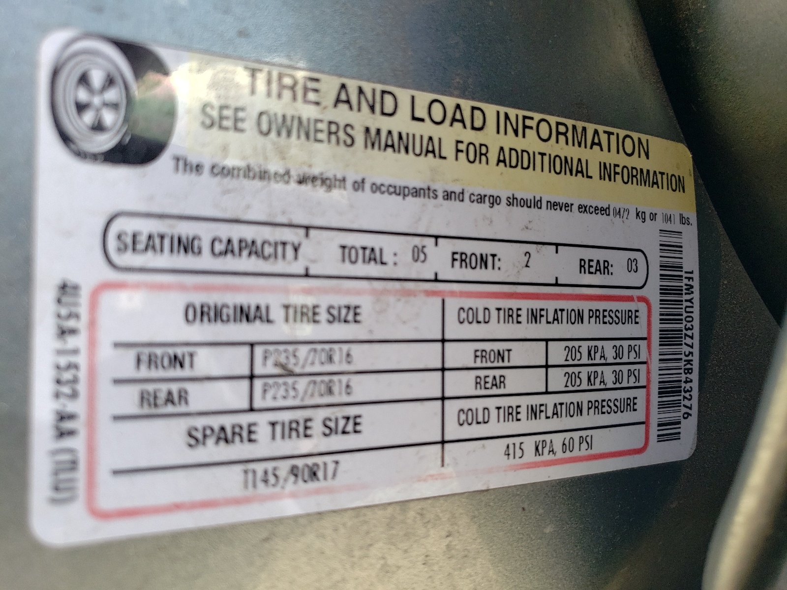 1FMYU03Z75KB43276 2005 Ford Escape Xlt