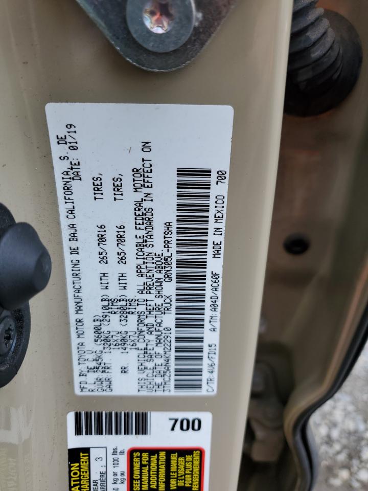 2019 Toyota Tacoma Double Cab VIN: 3TMCZ5AN4KM222910 Lot: 65466664