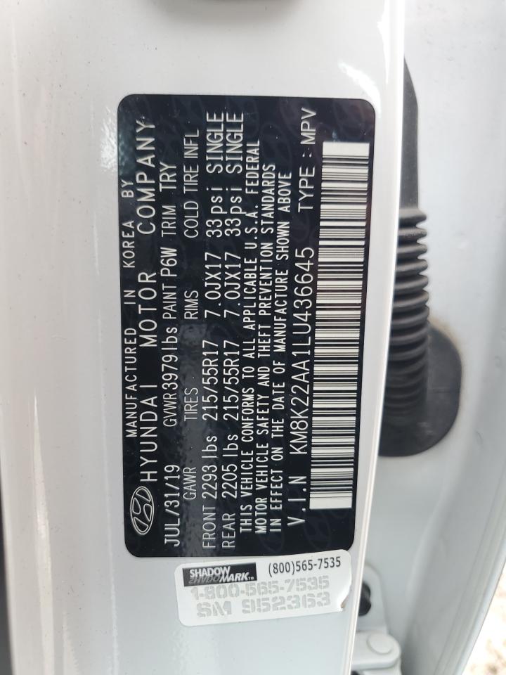 KM8K22AA1LU436645 2020 Hyundai Kona Sel