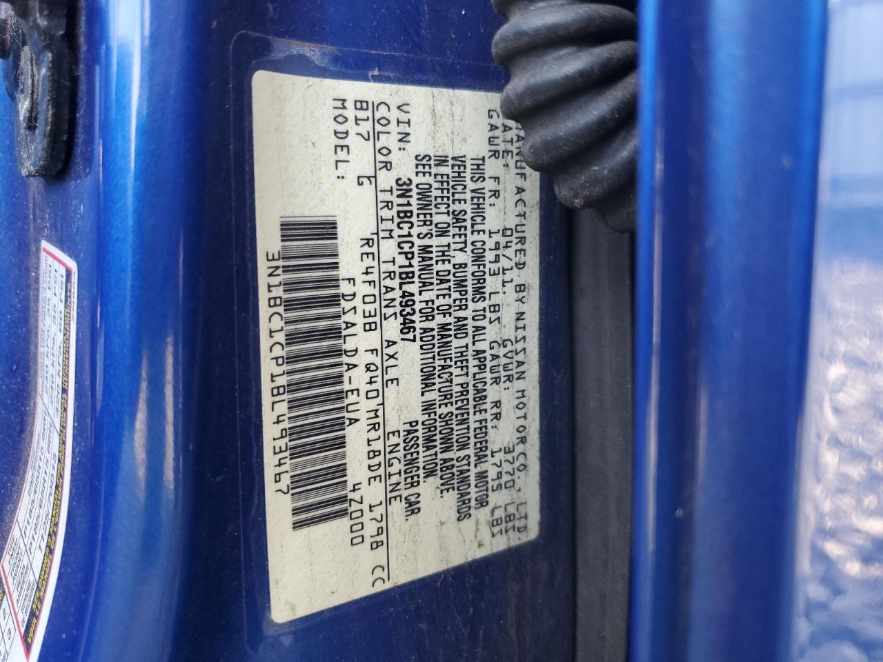 2011 Nissan Versa S VIN: 3N1BC1CP1BL493467 Lot: 61188294