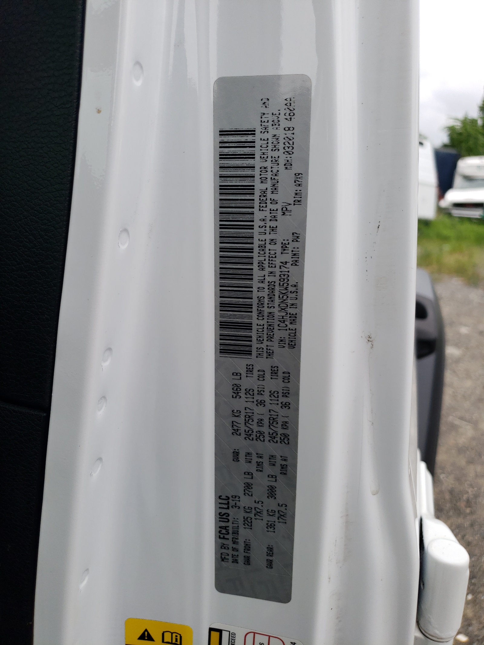 1C4HJXDN5KW593174 2019 Jeep Wrangler Unlimited Sport